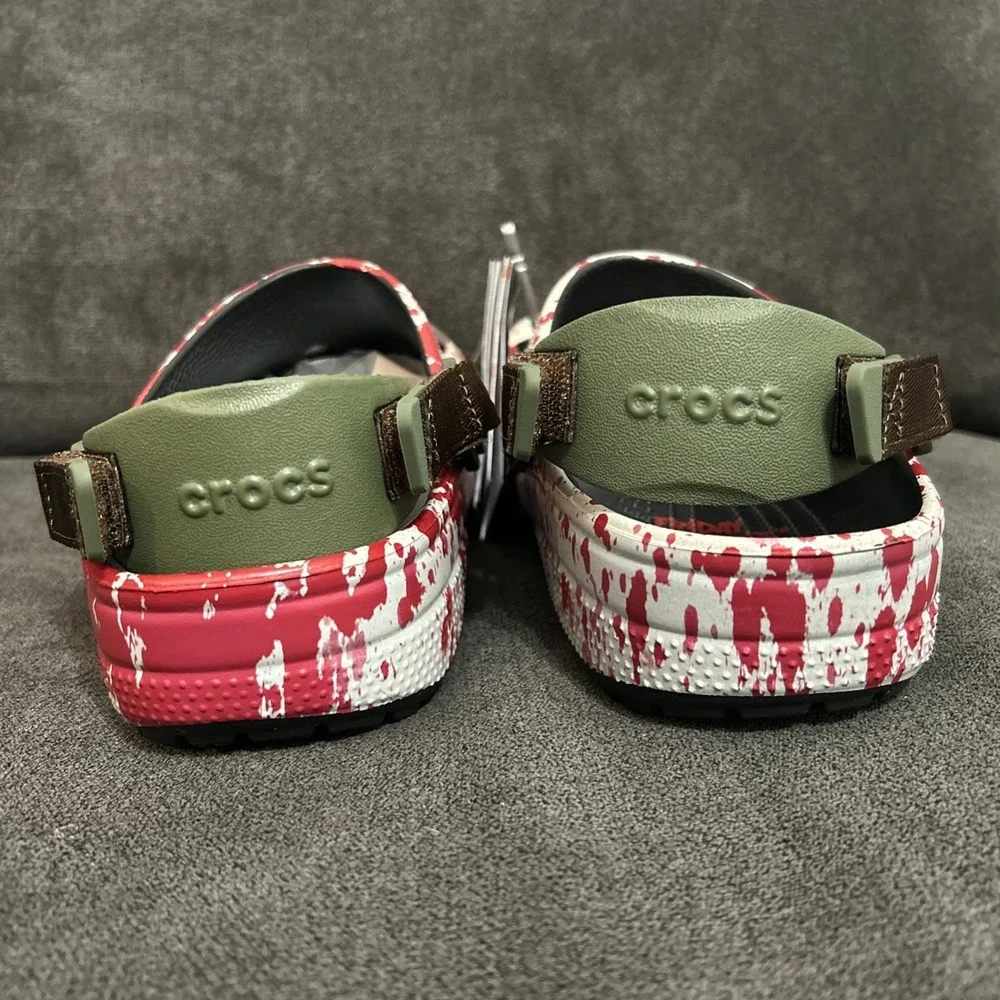 Crocs Friday The 13th Classic Clog Men 9 White Red Blood Jason Killer 212073-90H